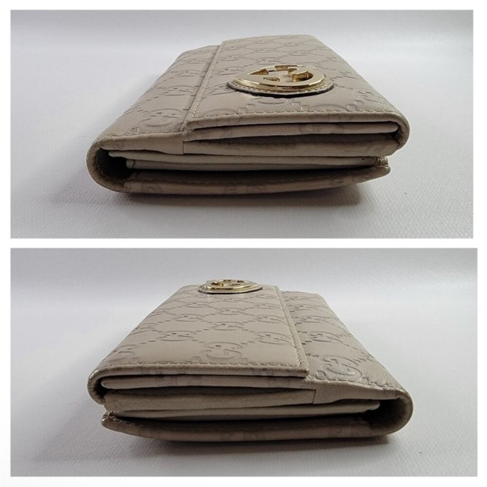 GUCCI Ssima Lovely Heart GG Logo Leather Long Wallet - Picture 10 of 11